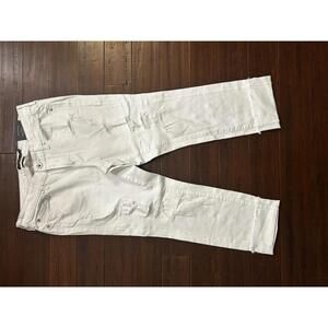 Torrid Crop Boyfriend Vintage Stretch White Jeans Size 12